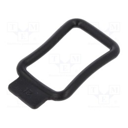 50 pcs : 201-20030 - Elasticated loop, PVC, black, W: 23.8mm, L: 33mm, Cable P-clips