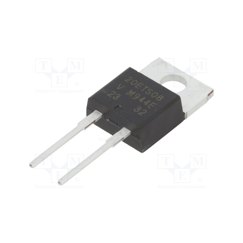 10 pcs : VS-20ETS08-M3 - Diode: rectifying, THT, 800V, 20A, , Ifsm: 300A, TO220AC, Ir: 1mA