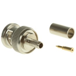 1 pcs - RS PRO, Plug Cable Mount BNC Connector, 75Ω, Crimp Termination, Straight Body