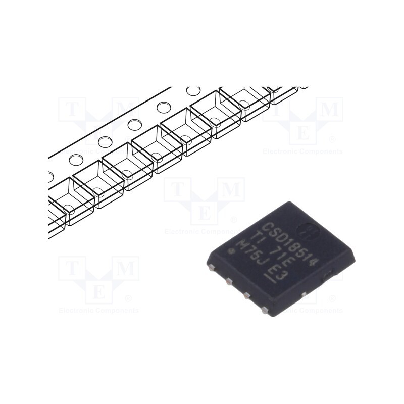 10 pcs : CSD18514Q5AT - Transistor: N-MOSFET, unipolar, 40V, 50A, 74W, VSONP8, 5x6mm