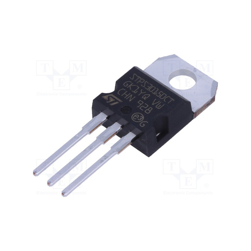 10 pcs : STPS30150CT - Diode: Schottky rectifying, THT, 150V, 15Ax2, TO220AB,