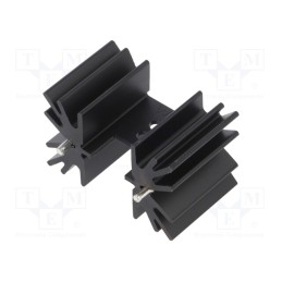 10 pcs : 647-10ABEP - Heatsink: extruded, H, TO220, black, L: 25.4mm, W: 41.9mm, H: 25.4mm