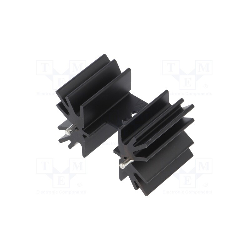 10 pcs : 647-10ABEP - Heatsink: extruded, H, TO220, black, L: 25.4mm, W: 41.9mm, H: 25.4mm