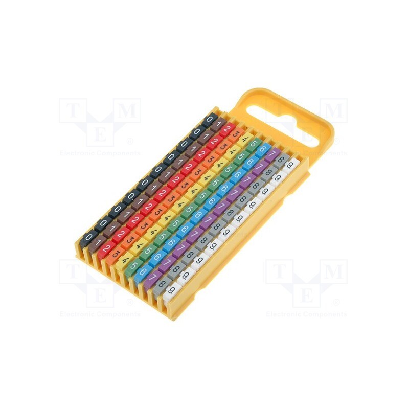 200 pcs : 561-03100 - Markers, Marking: 0, 1, 2, 3, 4, 5, 6, 7, 8, 9, 4.3÷5.3mm, WIC