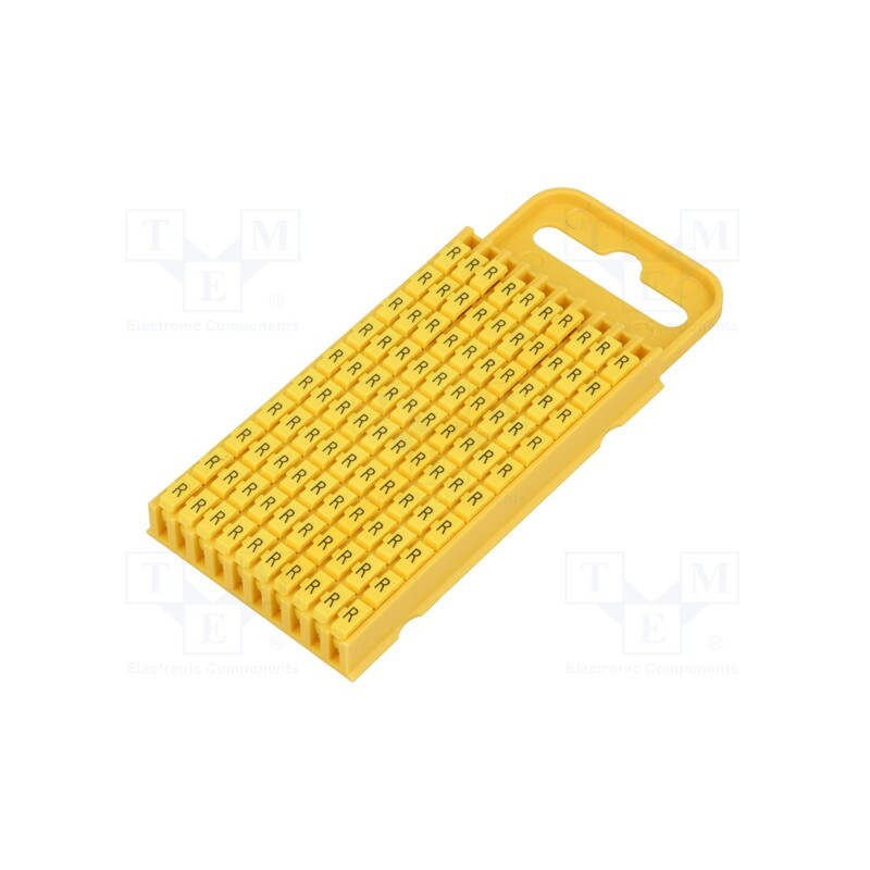 200 pcs : 561-03184 - Markers, Marking: R, 4.3÷5.3mm, polyamide, yellow, -40÷85°C, WIC