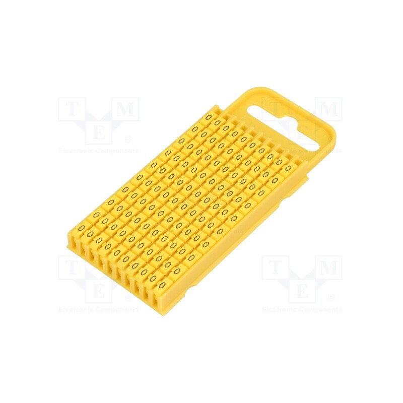 200 pcs : 561-03604 - Markers, Marking: 0, 4.3÷5.3mm, polyamide, yellow, -40÷85°C, WIC