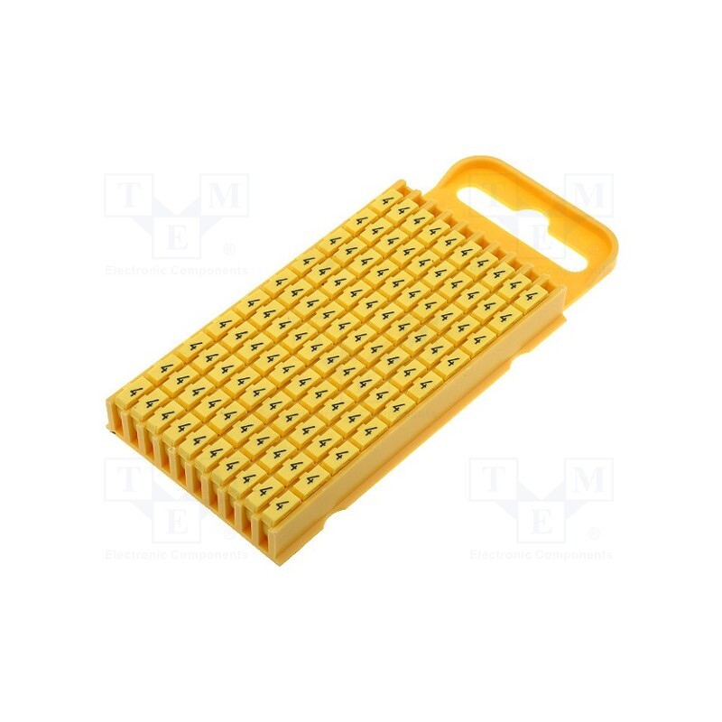200 pcs : 561-03644 - Markers, Marking: 4, 4.3÷5.3mm, polyamide, yellow, -40÷85°C, WIC