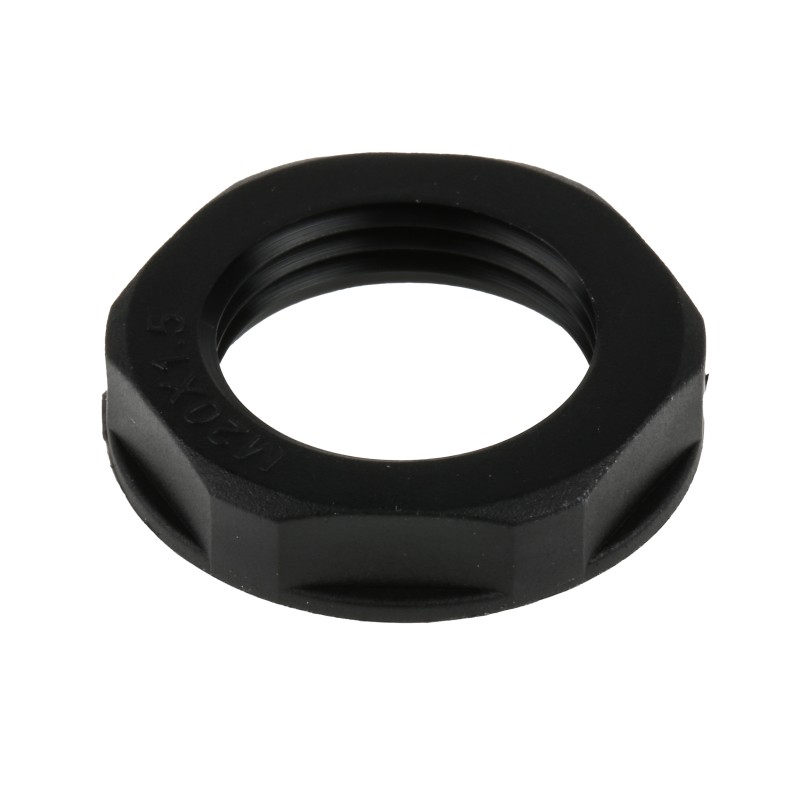 1 Pack of 25 - RS PRO Black Nylon 66 Cable Gland Locknut, M20 Thread, IP68