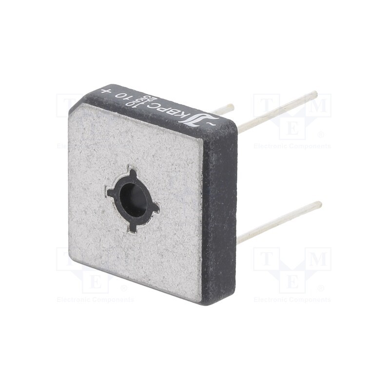 10 pcs : KBPC10/15/2510WP - Bridge rectifier: single-phase, Urmax: 1kV, If: 10/15/25A, square