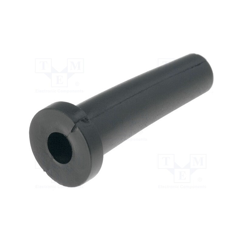 50 pcs : 632-01010 - Strain relief, Ømount.hole: 9mm, Øhole: 5.5mm, PVC, black, L: 35mm