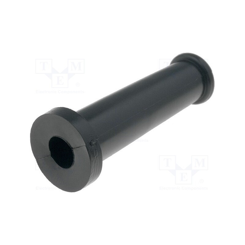 50 pcs : 632-01020 - Strain relief, Ømount.hole: 9mm, Øhole: 5.3mm, PVC, black, L: 35mm