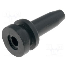 50 pcs : 632-01040 - Strain relief, Ømount.hole: 9.5mm, Øhole: 3mm, PVC, black, L: 28.5mm