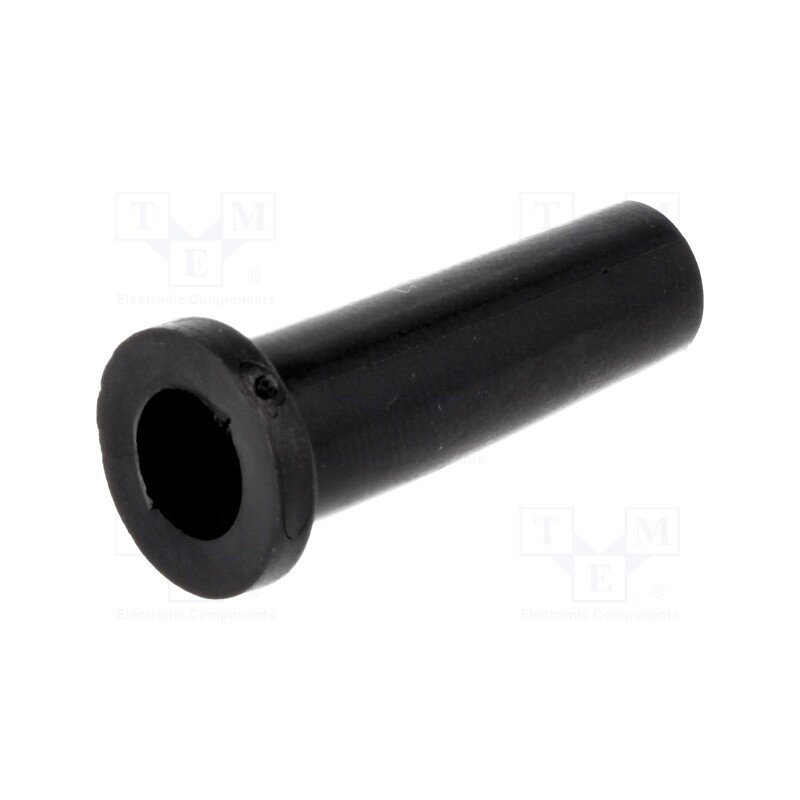 50 pcs : 632-02100 - Strain relief, Ømount.hole: 8.8mm, Øhole: 6.5mm, PVC, black, L: 30mm