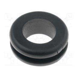 50 pcs : 633-02030 - Grommet, Ømount.hole: 12mm, Øhole: 10mm, PVC, black, -30÷60°C
