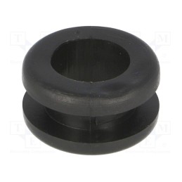 50 pcs : 633-02040 - Grommet, Ømount.hole: 12mm, Øhole: 10mm, PVC, black, -30÷60°C