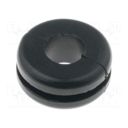 50 pcs : 633-02070 - Grommet, Ømount.hole: 10mm, Øhole: 6mm, PVC, black, -30÷60°C