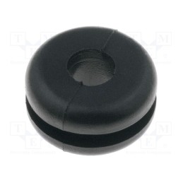 50 pcs : 633-02090 - Grommet, Ømount.hole: 9mm, Øhole: 4mm, PVC, black, -30÷60°C, UL94V-2