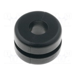 50 pcs : 633-02100 - Grommet, Ømount.hole: 9mm, Øhole: 6mm, PVC, black, -30÷60°C, UL94V-2