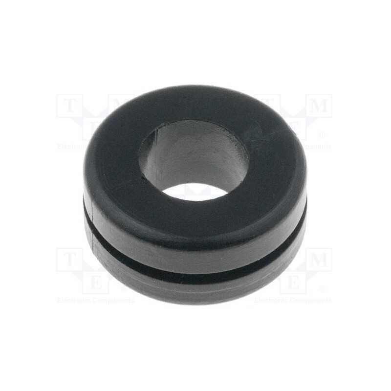 50 pcs : 633-03010 - Grommet, Ømount.hole: 11mm, Øhole: 8mm, PVC, black, -30÷60°C