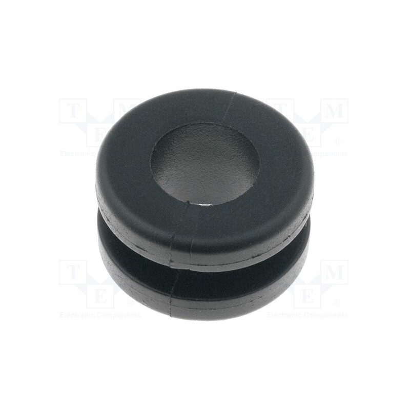 50 pcs : 633-03020 - Grommet, Ømount.hole: 11mm, Øhole: 8mm, PVC, black, -30÷60°C