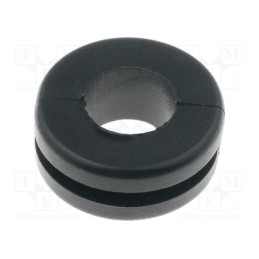 50 pcs : 633-03030 - Grommet, Ømount.hole: 11mm, Øhole: 8mm, PVC, black, -30÷60°C