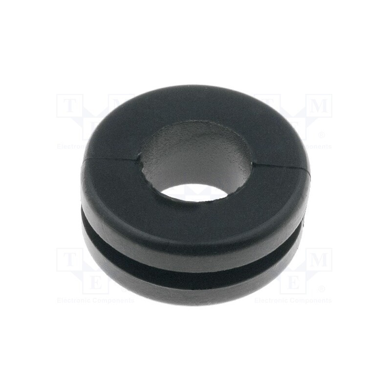 50 pcs : 633-03030 - Grommet, Ømount.hole: 11mm, Øhole: 8mm, PVC, black, -30÷60°C
