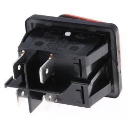 1 pcs - Molveno Illuminated DPST, On-None-Off Rocker Switch Panel Mount