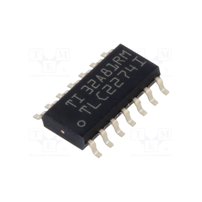 10 pcs : TLC2274IDR - IC: operational amplifier, 2.2MHz, Ch: 4, SO14, , IB: 150pA