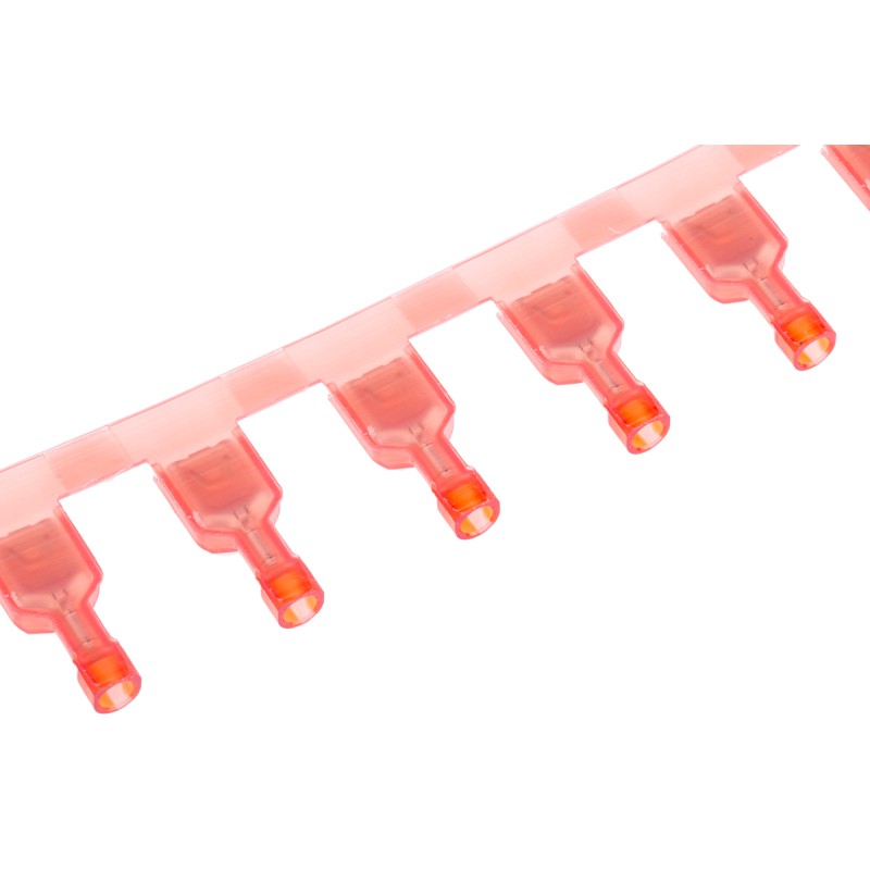 25 pcs - TE Connectivity Ultra-Fast Plus .250 Red Insulated Female Spade Connector, Receptacle, 6.35 x 0.81mm Tab Size, 0.3mm²