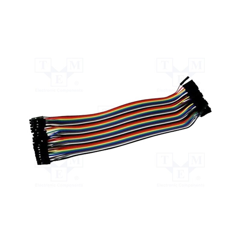 10 set : CAB F-F(40-17-RAINBOW) - Connection cable, female-female, mix colours, 40pcs, 170mm