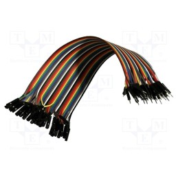10 set : CAB M-F(40-17-RAINBOW) - Connection cable, male-female, mix colours, 40pcs, 170mm