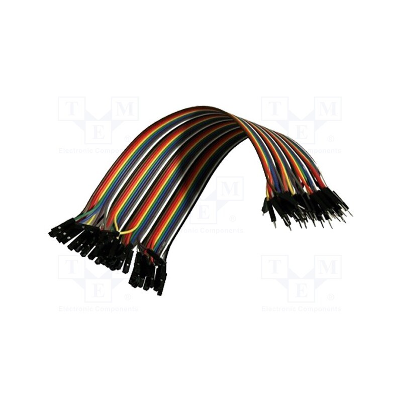 10 set : CAB M-F(40-17-RAINBOW) - Connection cable, male-female, mix colours, 40pcs, 170mm