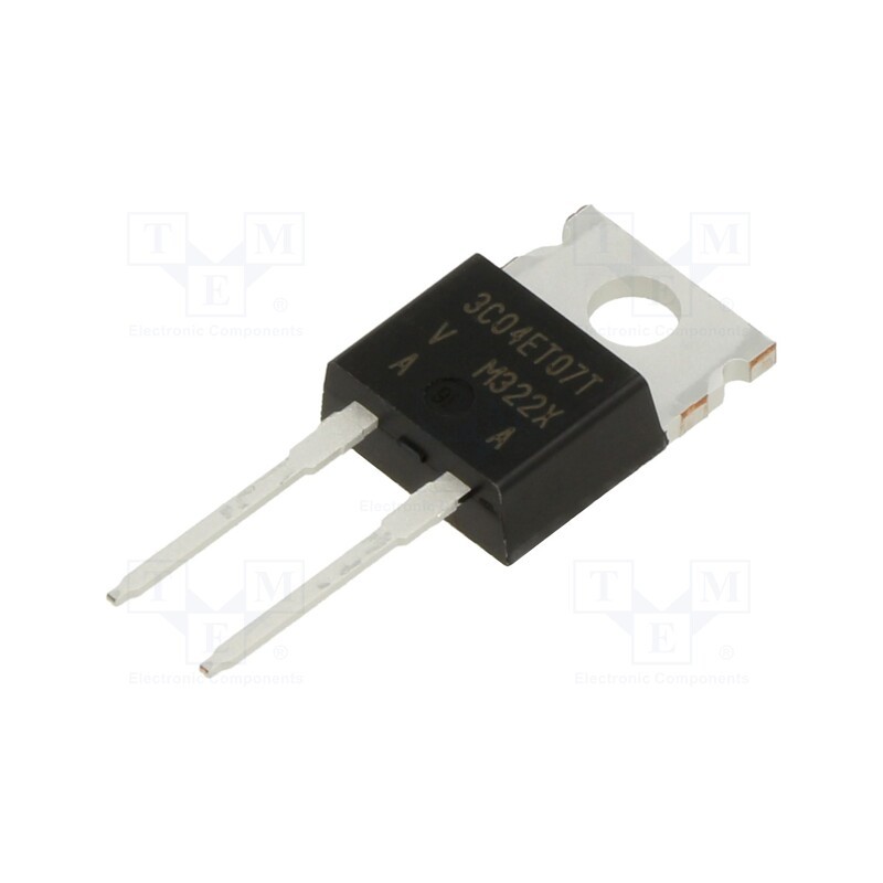 10 pcs : VS-3C04ET07T-M3 - Diode: Schottky rectifying, SiC, THT, 650V, 4A, TO220-2,
