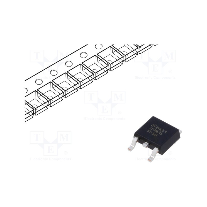 10 pcs : LP38691DTX-5.0/NOPB - IC: voltage regulator, LDO,fixed, 5V, 0.5A, TO252, SMD,
