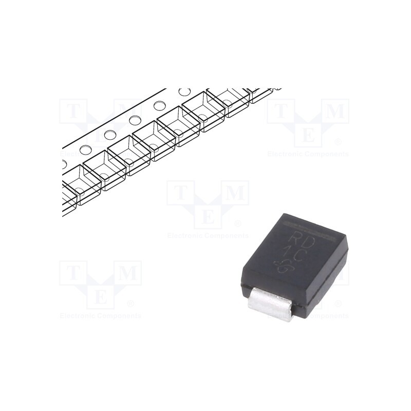 50 pcs : RS2D-E3/52T - Diode: rectifying, SMD, 200V, 1.5A, 150ns, SMB, Ufmax: 1.3V, Ifsm: 50A