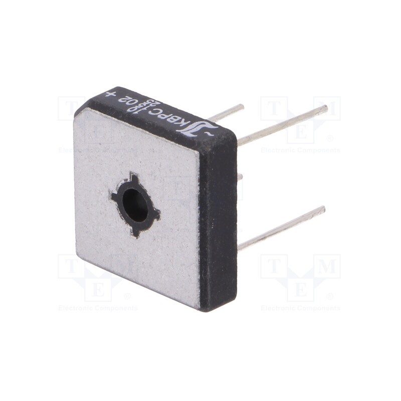 10 pcs : KBPC10/15/2502WP - Bridge rectifier: single-phase, Urmax: 200V, If: 10/15/25A, square