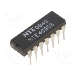 10 pcs : NTE4095B - IC: digital, JK flip-flop, CMOS, THT, DIP14, 100uA