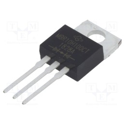10 pcs : MBR10H100CT-E3/45 - Diode: Schottky rectifying, THT, 100V, 5Ax2, TO220AB,