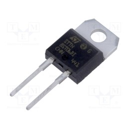 10 pcs : STTH8ST06DI - Diode: rectifying, THT, 600V, 8A, , Ifsm: 55A, TO220ACIns, 13ns