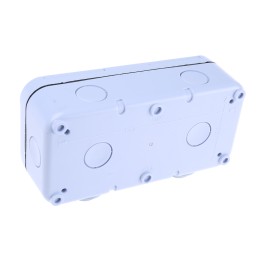 1 pcs - Timeguard Light Grey 2 Gang Plug Socket, 0 Poles, 20A, Type G - British, Outdoor Use