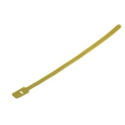 10 pcs - RS PRO Cable Tie, Hook and Loop, 325mm x 25 mm, Yellow Nylon