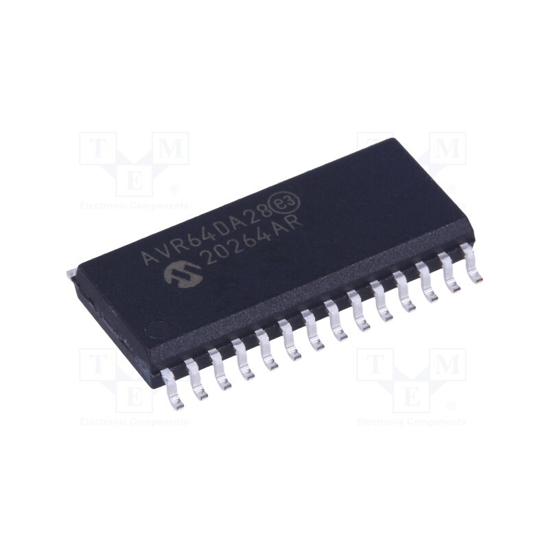 10 pcs : AVR64DA28-I/SO - IC: AVR microcontroller, SO28, 1.8÷5.5VDC, Cmp: 3, AVR64, AVR-DA