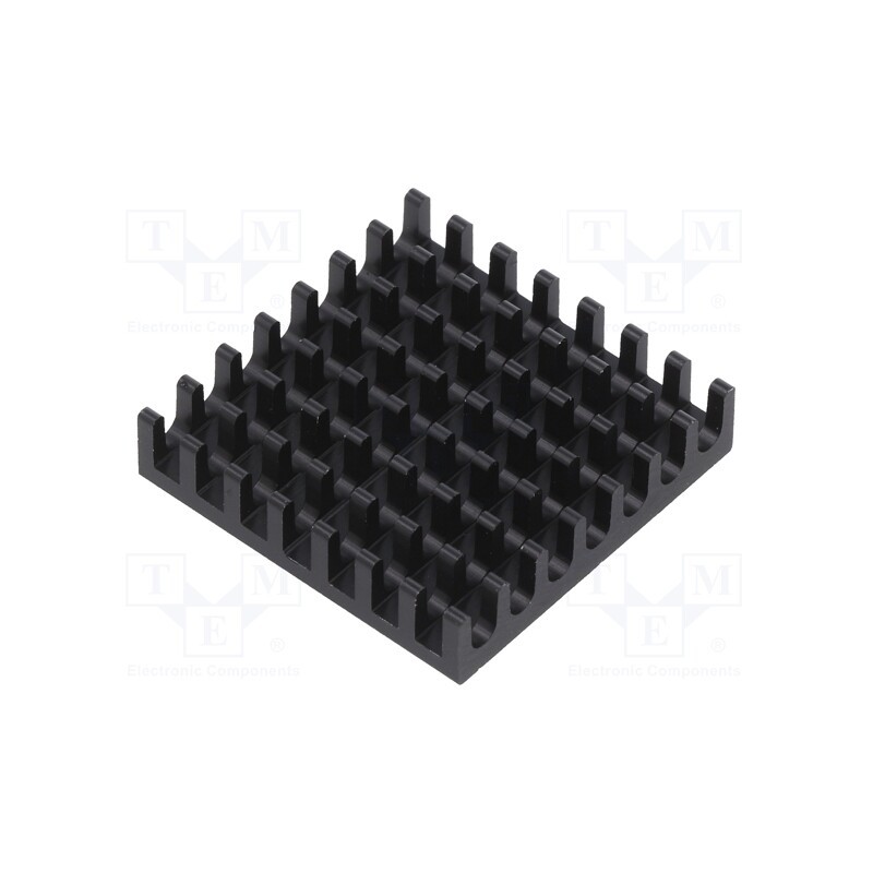 10 pcs : 658-25ABT1E - Heatsink: extruded, grilled, BGA, black, L: 27.9mm, W: 27.9mm, 658