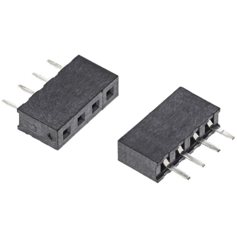 200 pcs - HARWIN Straight Through Hole Mount PCB Socket, 4-Contact, 1-Row, 2mm Pitch, Solder Termination