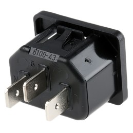 10 pcs - 6100.4315 Schurter C14 Snap-In IEC Connector Male, 10A, 250 V