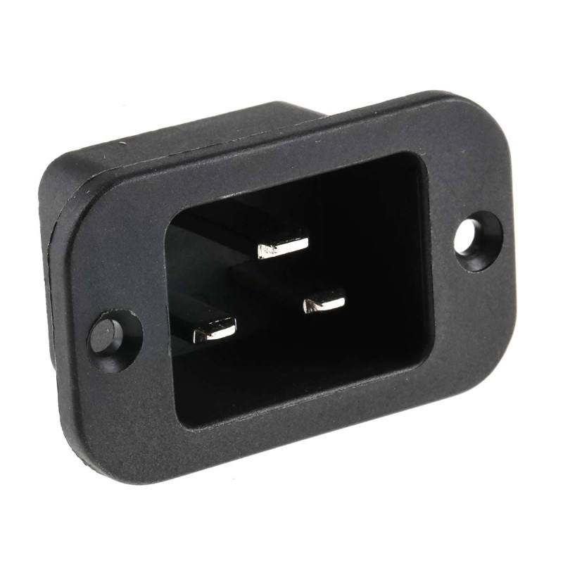 10 pcs - RS PRO C20 Panel Mount IEC Connector Male, 20A, 250 V