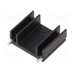 10 pcs : PR29/25/SE/LS - Heatsink: extruded, U, TO220, black, L: 25mm, W: 29mm, H: 12mm, 14K/W