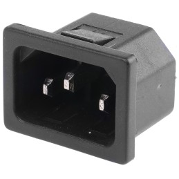 10 pcs - RS PRO C14 Snap-In IEC Connector Male, 10A, 250 V