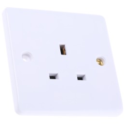 10 pcs - RS PRO White 1 Gang Plug Socket, 0 Poles, 13A, Type G - British, Indoor Use