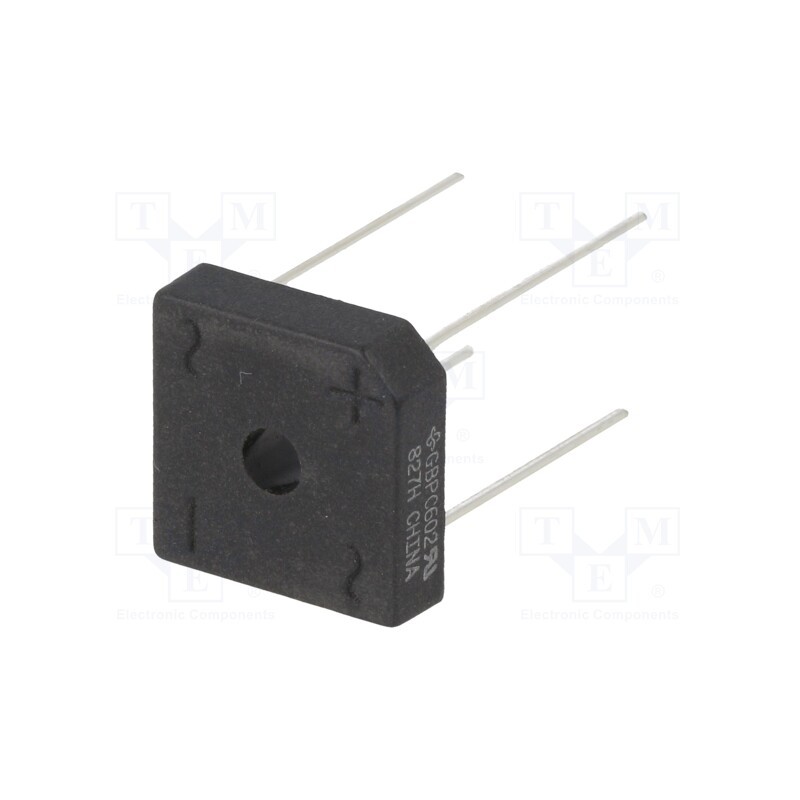 10 pcs : GBPC602-E4/51 - Bridge rectifier: single-phase, Urmax: 200V, If: 6A, Ifsm: 175A